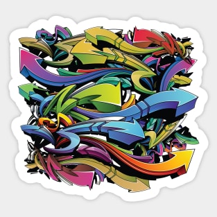 Colorful Graffiti Arrows Pattern Street Art Sticker